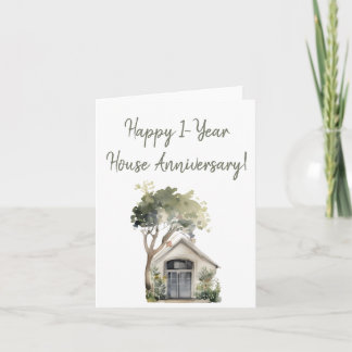 Cartão De Agradecimento Feliz Aniversário de Casa de 1 Ano