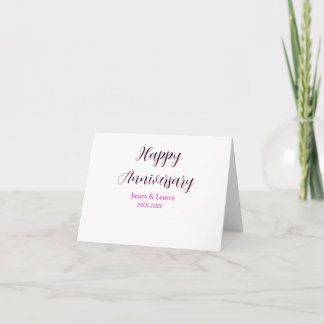 Cartão De Agradecimento Feliz aniversário de casamento nome data ano simpl