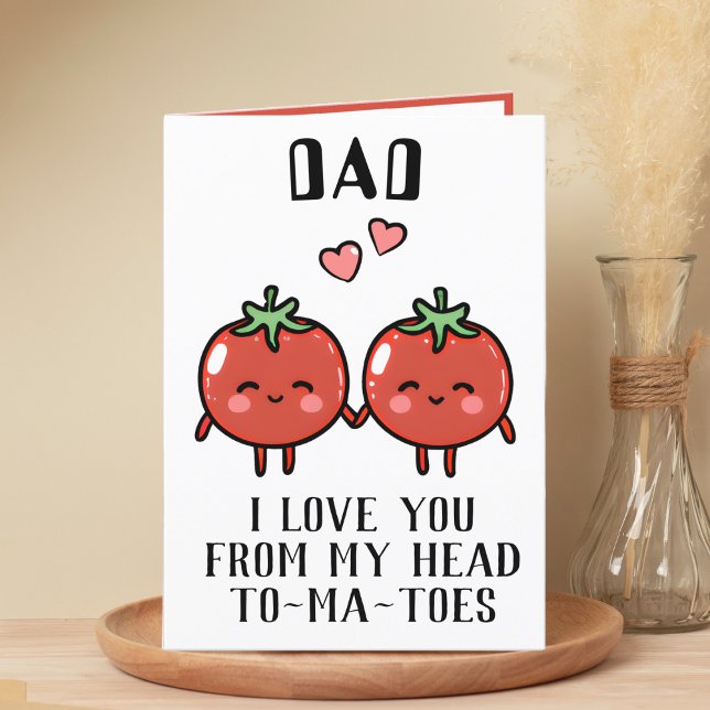 Cartão De Agradecimento Feliz aniversário do Pai Feliz Tomate Pun (funny tomato birthday card for dad)