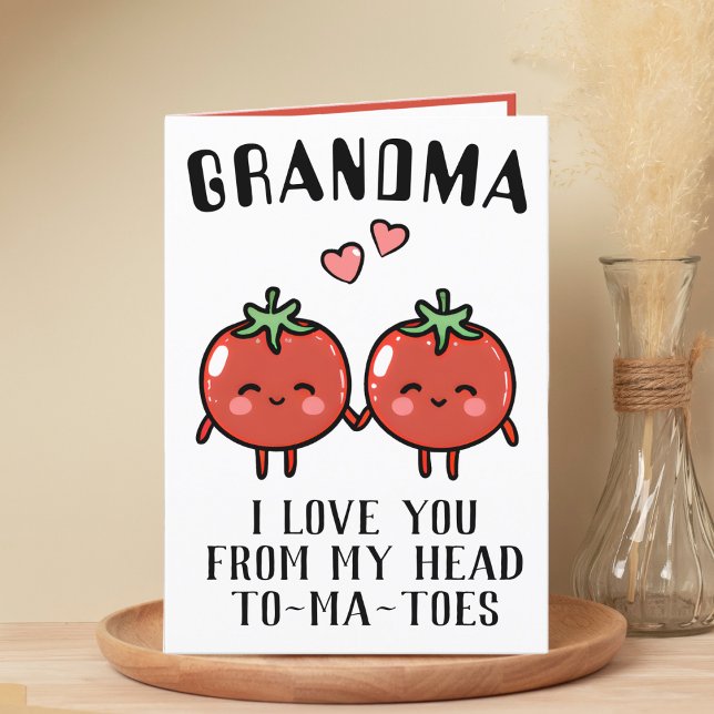 Cartão De Agradecimento Feliz Aniversário do Tomate Engraçado Pun Avó (funny tomato birthday card for grandmother)