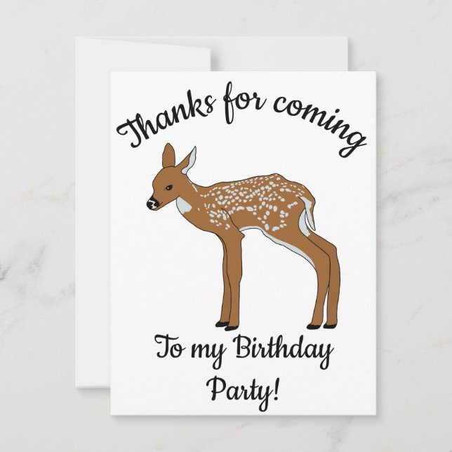 Cartão De Agradecimento Feliz aniversário Fawn (Frente)