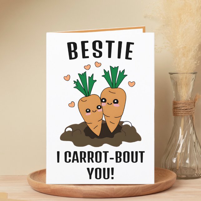 Cartão De Agradecimento Feliz Aniversário Feliz Carrot Engraçado (cute funny carrot birthday card for best friend)