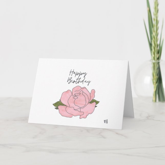 Cartão De Agradecimento Feliz Aniversário Flores 5 (Frente)