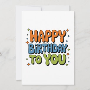 Cartão De Agradecimento Feliz Aniversário Groovy