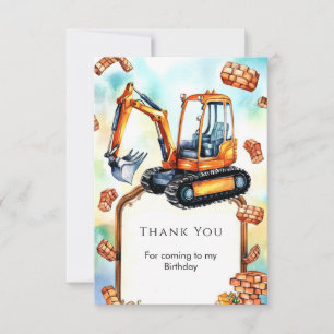 Cartão De Agradecimento Feliz Aniversário Happy Builder Construction