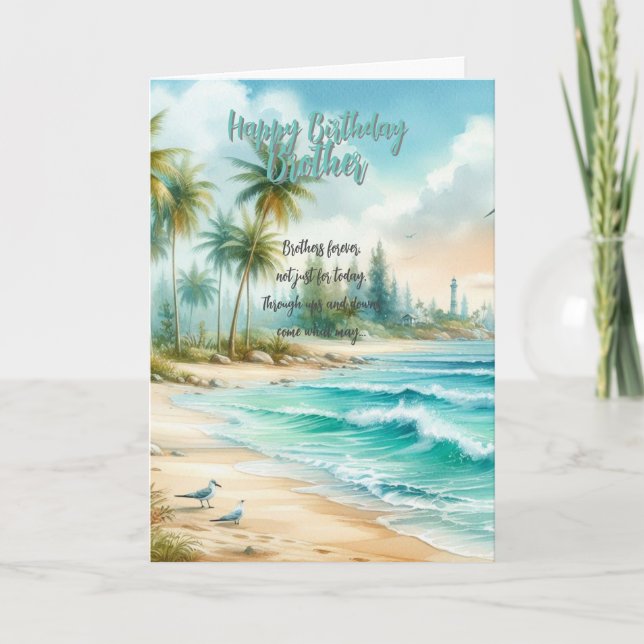 Cartão De Agradecimento Feliz aniversário irmão (Frente)