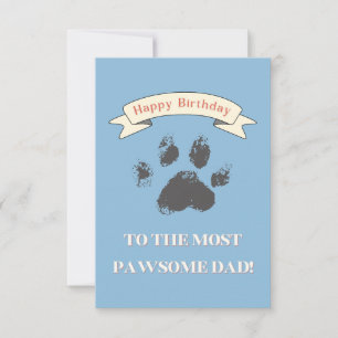 Cartão De Agradecimento Feliz aniversário para o Pai mais pawsome