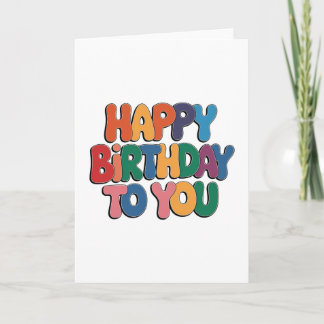 Cartão De Agradecimento Feliz Aniversário Retrô