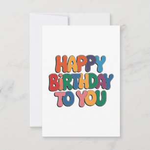 Cartão De Agradecimento Feliz Aniversário Retrô