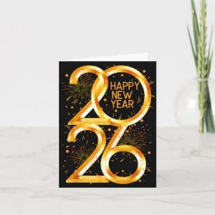 Cartão De Agradecimento Feliz Ano Novo 2026 Festa de Ano Novo