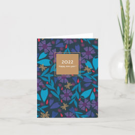Cartão De Agradecimento feliz ano novo elegante floral 2025 personalizado