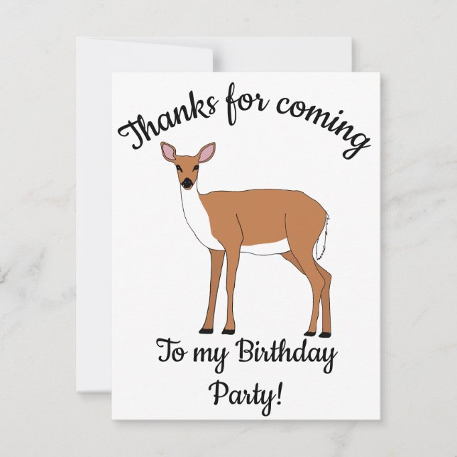 Cartão De Agradecimento Feliz B-Day Doe Deer (Frente)