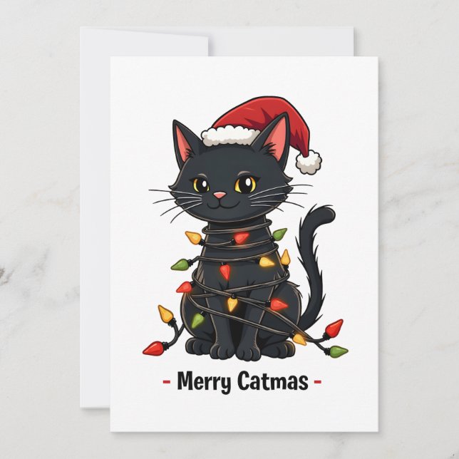 Cartão De Agradecimento Feliz Catmas Engraçado Natal Felino, Pão de Gato (Frente)