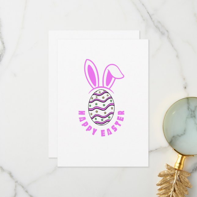 Cartão De Agradecimento Feliz Coelhinho de Páscoa (Frente/Verso In Situ)