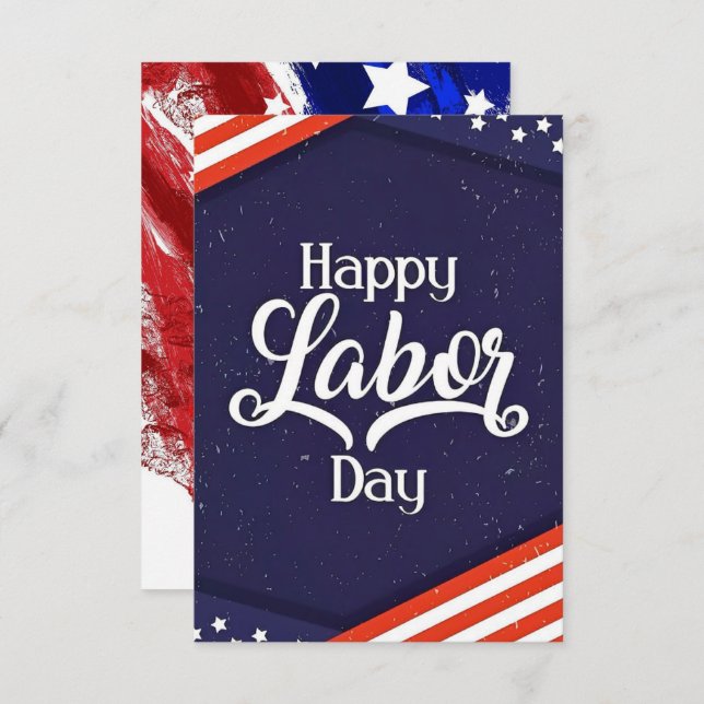 Cartão De Agradecimento feliz comemoração do dia do trabalho com a bandeir (Frente/Verso)
