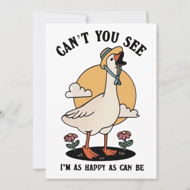 Cartão De Agradecimento Feliz Como Pode Ser Gado Feliz (Frente)