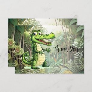 Cartão De Agradecimento Feliz Crocodilo Selvagem Selvagem Selvagem Selvage