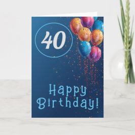 Cartão De Agradecimento Feliz design de aniversário com balões e confete