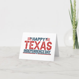 Cartão De Agradecimento Feliz Dia da Independência do Texas Patriótico Ame
