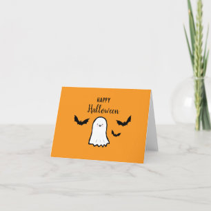 Cartão De Agradecimento Feliz Dia das Bruxas Ghost Bats