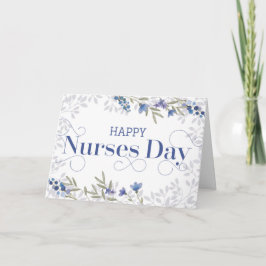Cartão De Agradecimento Feliz Dia das Enfermeiras - Texto suave e flores -