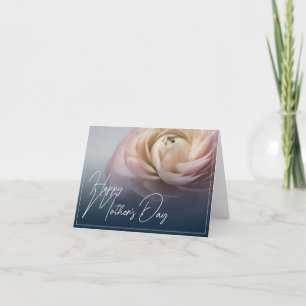 Cartão De Agradecimento Feliz Dia das Mães com Grande Rosa Rosa