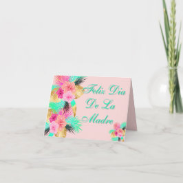 Cartão De Agradecimento Feliz Dia Das Mães Folhas Tropicais Espanhol 