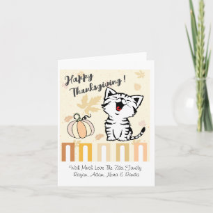 Cartão De Agradecimento Feliz Dia de Ação de Graças de Gato
