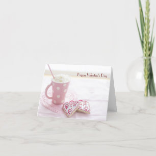 Cartão De Agradecimento Feliz dia de os namorados rosa