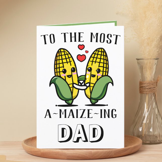 Cartão De Agradecimento Feliz Dia de os pais Feliz do Milho Milho Engraçad (cute corn dad happy birthday greeting card)
