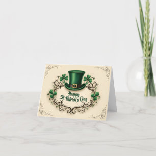 Cartão De Agradecimento Feliz Dia de São Patrício Design de Trevo