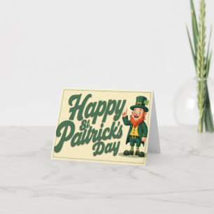 Cartão De Agradecimento Feliz Dia de São Patrício Leprechaun Fofo