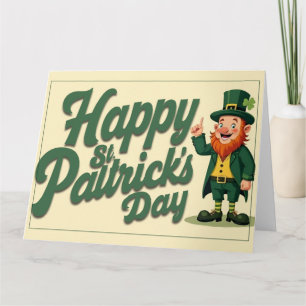 Cartão De Agradecimento Feliz Dia de São Patrício Leprechaun Fofo