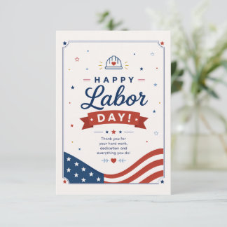 Cartão De Agradecimento Feliz Dia do Trabalho Apreciação pelo Trabalho Dur