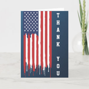 Cartão De Agradecimento Feliz Dia do Veterano Bandeira Americana 