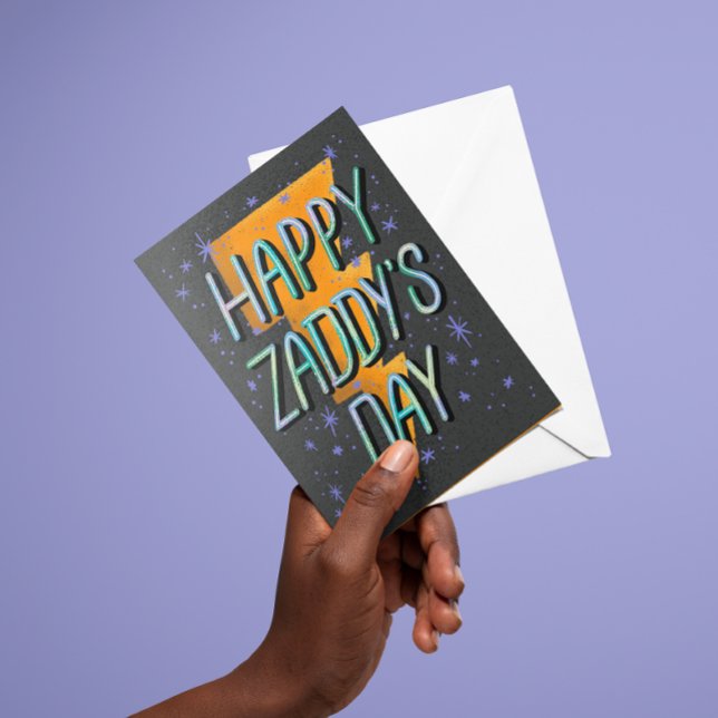 Cartão De Agradecimento Feliz Dia do Zaddy (cheeky and fun Zaddy's Day card for the dad with rizz)