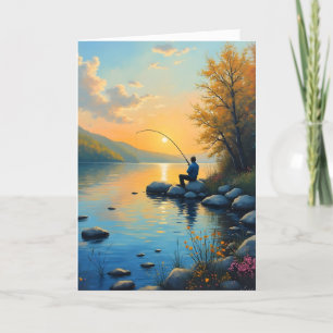Cartão De Agradecimento Feliz dia dos pais tema de pesca