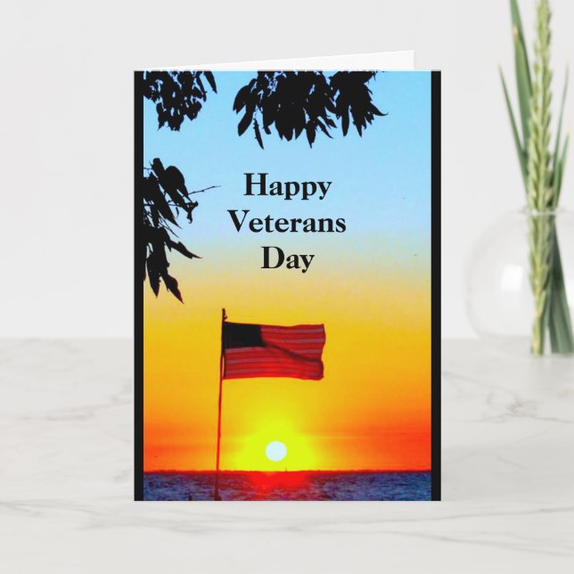 Cartão De Agradecimento Feliz Dia dos Veteranos - Obrigado Pelo Seu Serviç (Frente)