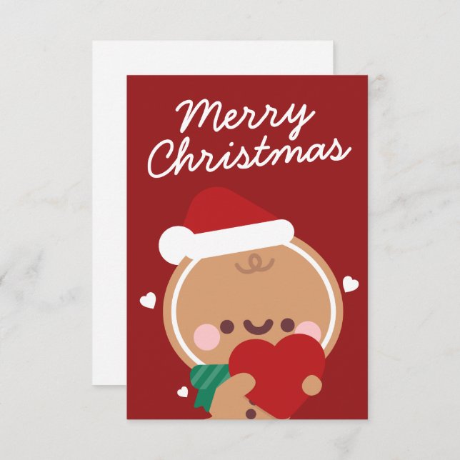 Cartão De Agradecimento Feliz e Simples Feliz Natal (Frente/Verso)