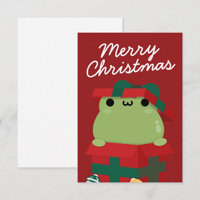 Cartão De Agradecimento Feliz e Simples Feliz Natal (Frente/Verso)