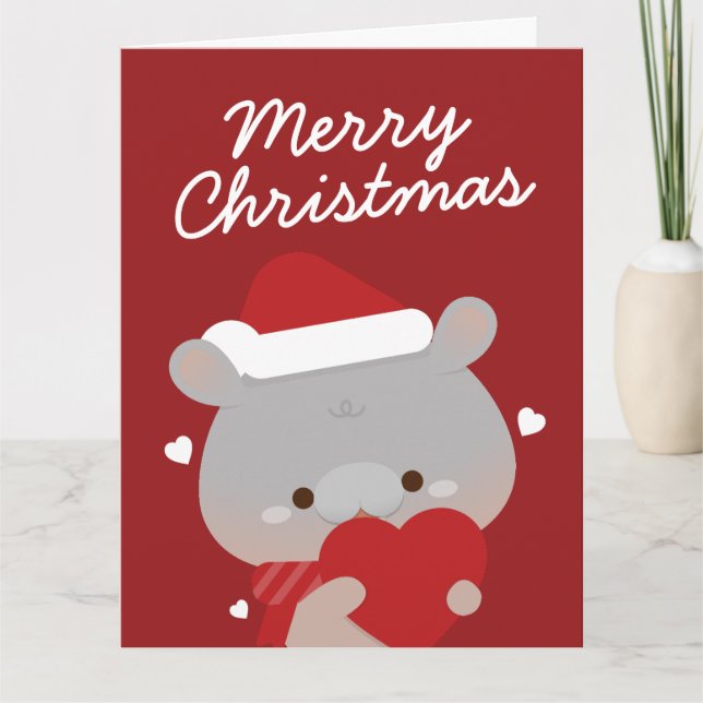 Cartão De Agradecimento Feliz e Simples Feliz Natal (Frente)