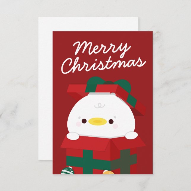 Cartão De Agradecimento Feliz e Simples Feliz Natal (Frente/Verso)