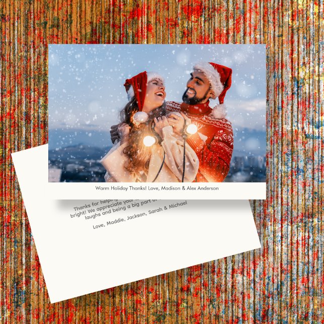 Cartão De Agradecimento Feliz elegante e foto de feriado brilhante (Criador carregado)