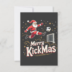 Cartão De Agradecimento Feliz Kickmas Engraçado Papai Noel Amantes do Fute