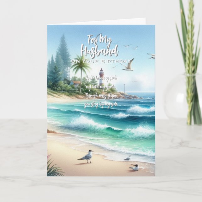 Cartão De Agradecimento Feliz Marido de Aniversário (Frente)