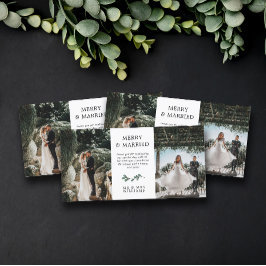 Cartão De Agradecimento Feliz Misterialista Verde Casada no Natal
