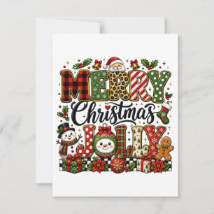 Cartão De Agradecimento Feliz Natal Alegre Fofo