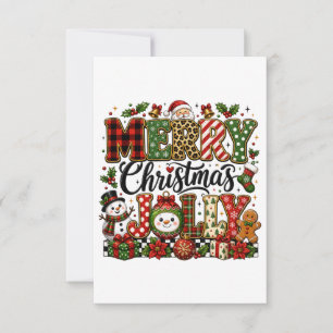Cartão De Agradecimento Feliz Natal Alegre Fofo