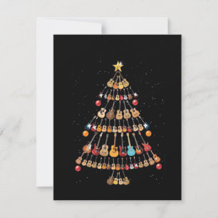 Cartão De Agradecimento Feliz Natal Árvore de Natal do Instrumento Ukulel