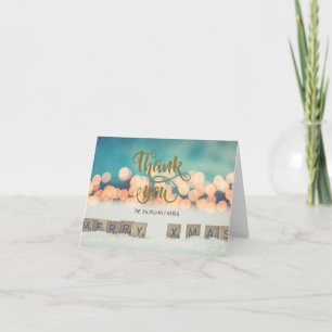 Cartão De Agradecimento Feliz Natal, Bokeh Obrigado